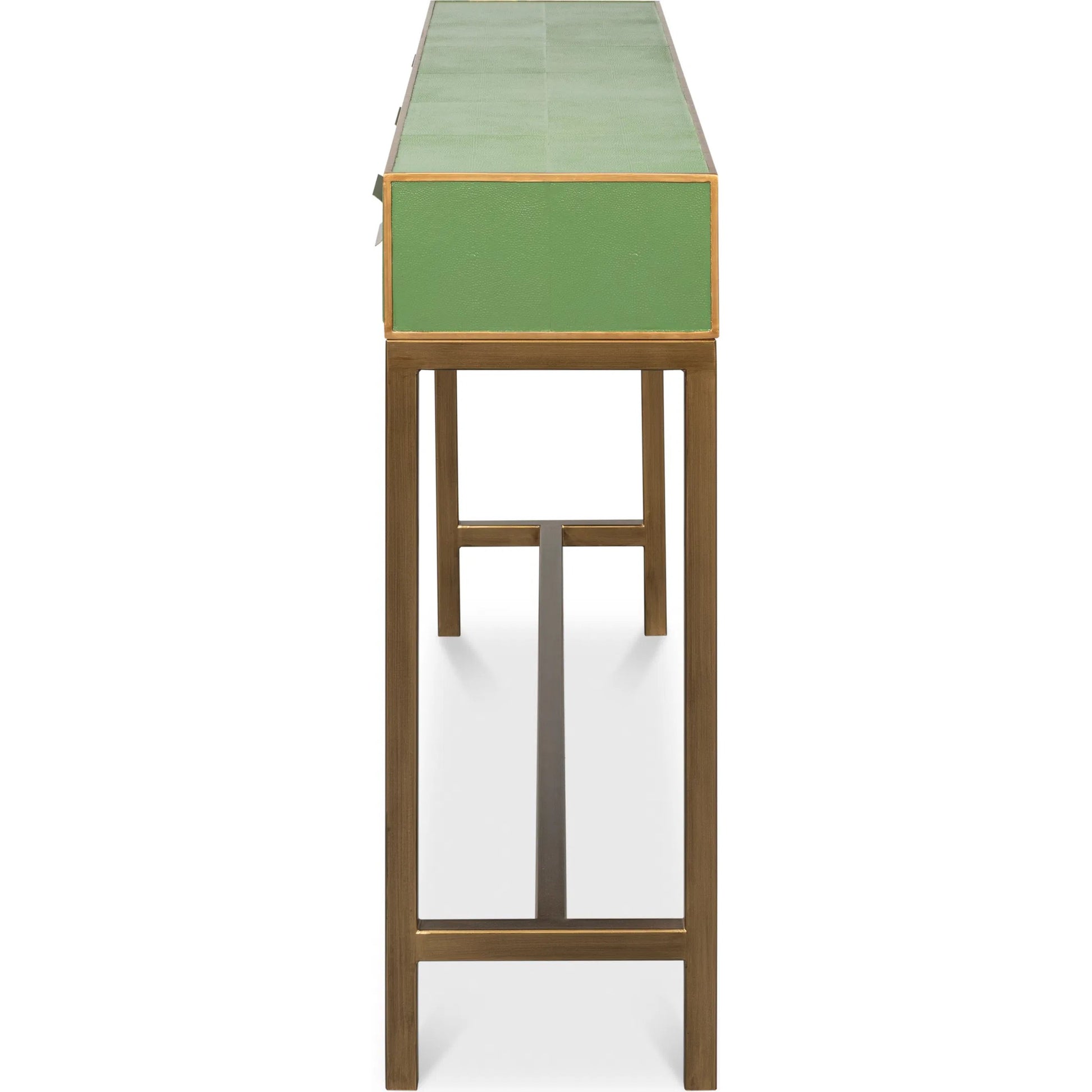 Gideon Shagreen Console by Sarreid Ltd.. Made from wood, leather in a unique style.