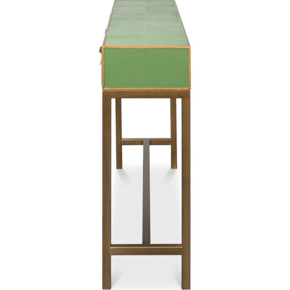 Gideon Shagreen Console by Sarreid Ltd.. Made from wood, leather in a unique style.