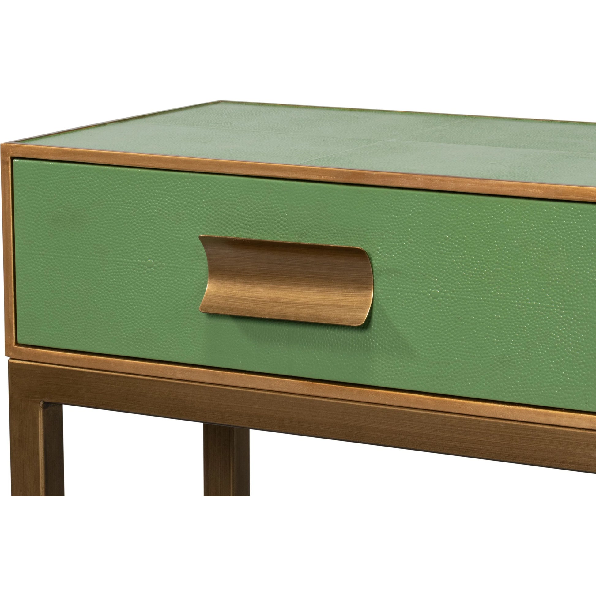 Gideon Shagreen Console by Sarreid Ltd.. Made from wood, leather in a unique style.