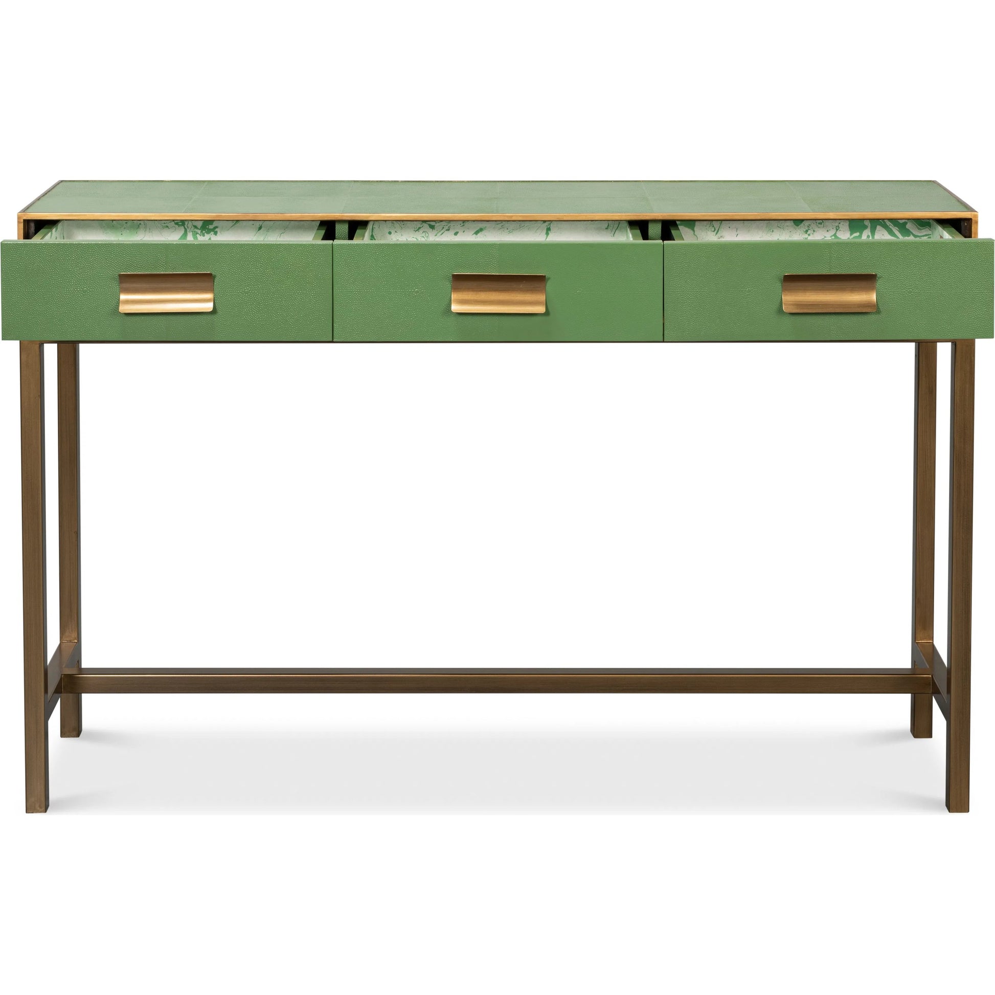 Gideon Shagreen Console by Sarreid Ltd.. Made from wood, leather in a unique style.