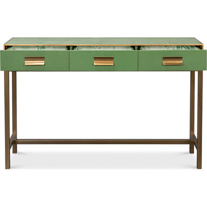 Gideon Shagreen Console by Sarreid Ltd.. Made from wood, leather in a unique style.