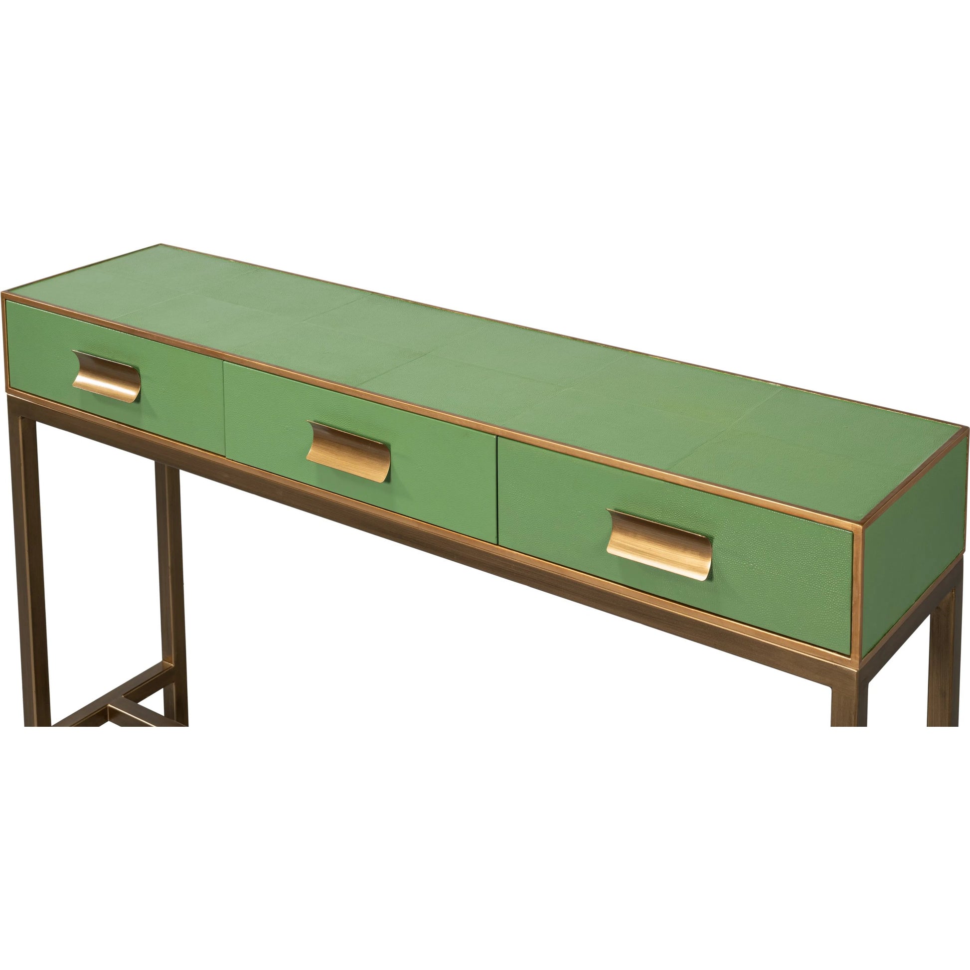 Gideon Shagreen Console by Sarreid Ltd.. Made from wood, leather in a unique style.