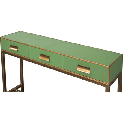 Gideon Shagreen Console by Sarreid Ltd.. Made from wood, leather in a unique style.