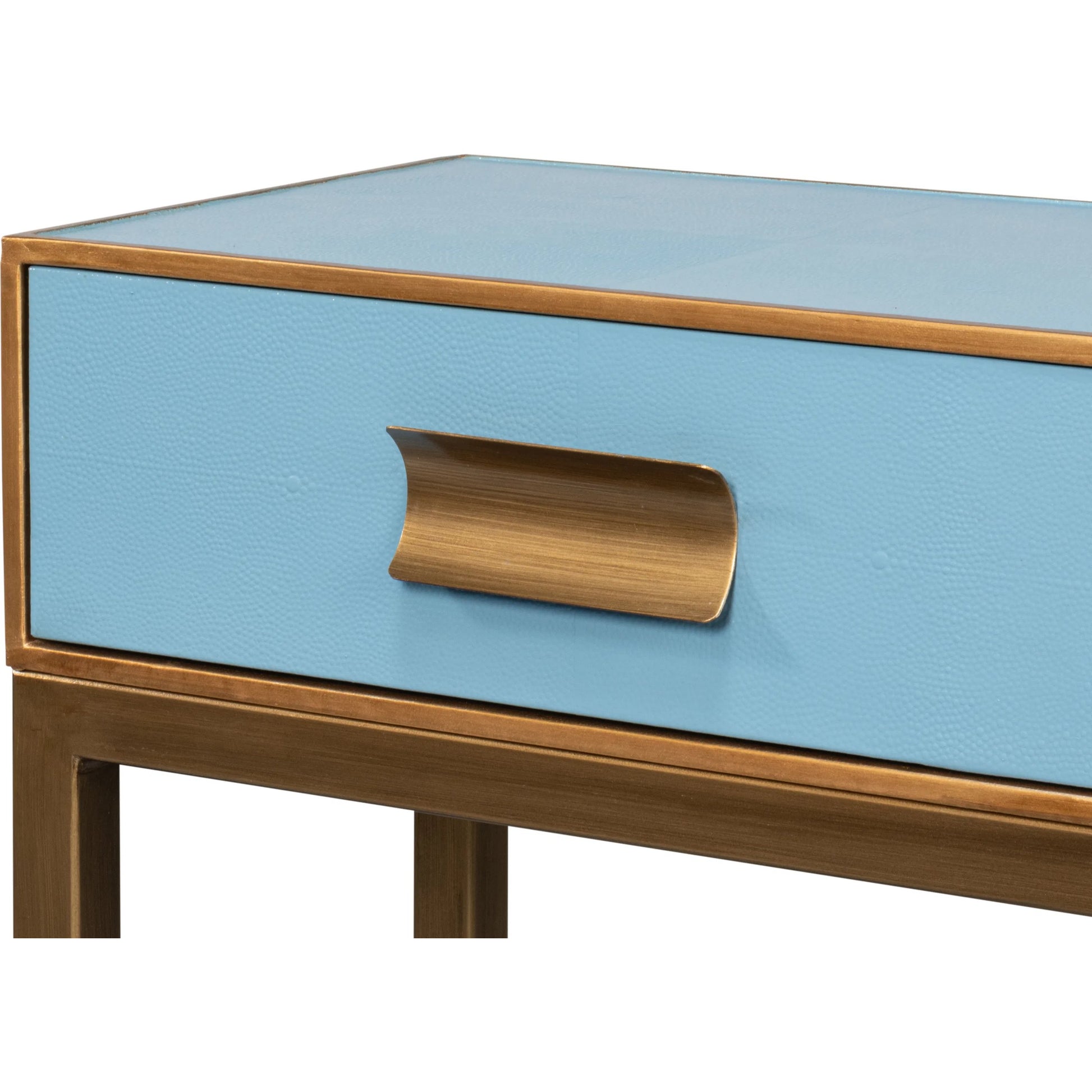 Gideon Shagreen Console by Sarreid Ltd.. Made from wood, leather in a unique style.
