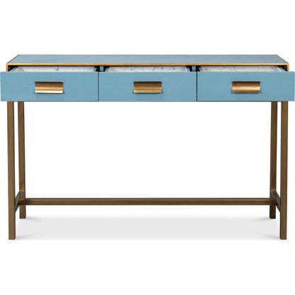 Gideon Shagreen Console by Sarreid Ltd.. Made from wood, leather in a unique style.