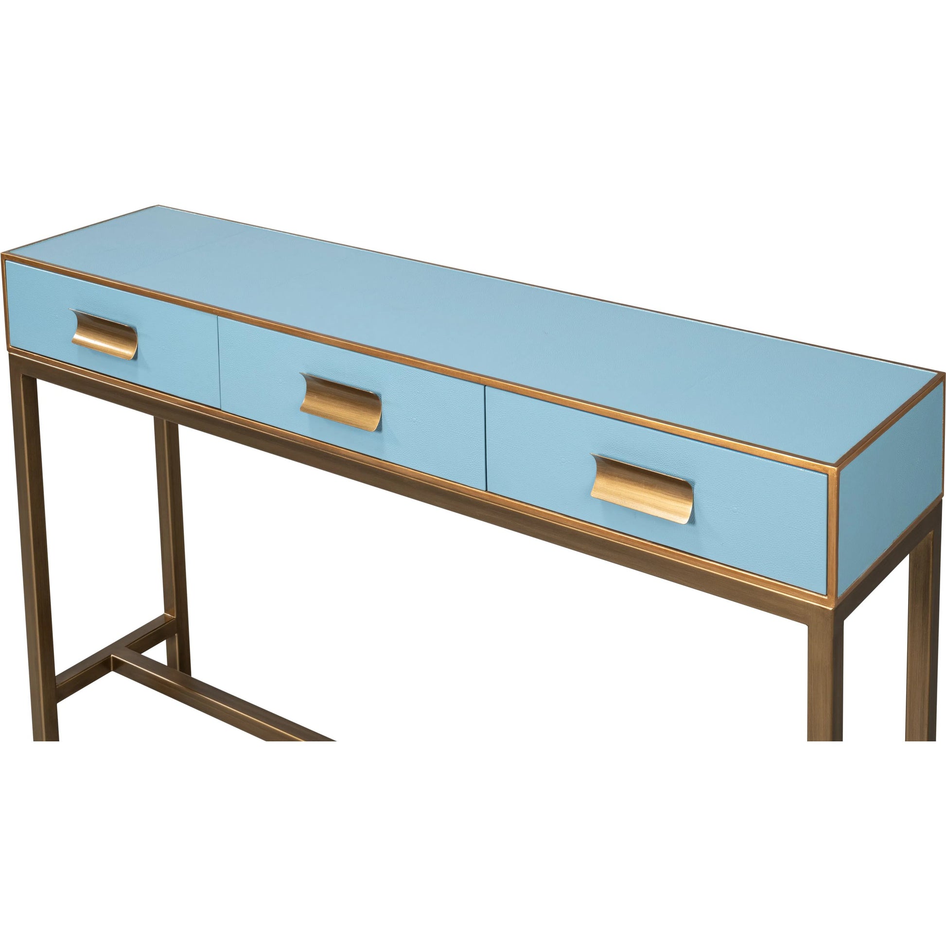 Gideon Shagreen Console by Sarreid Ltd.. Made from wood, leather in a unique style.