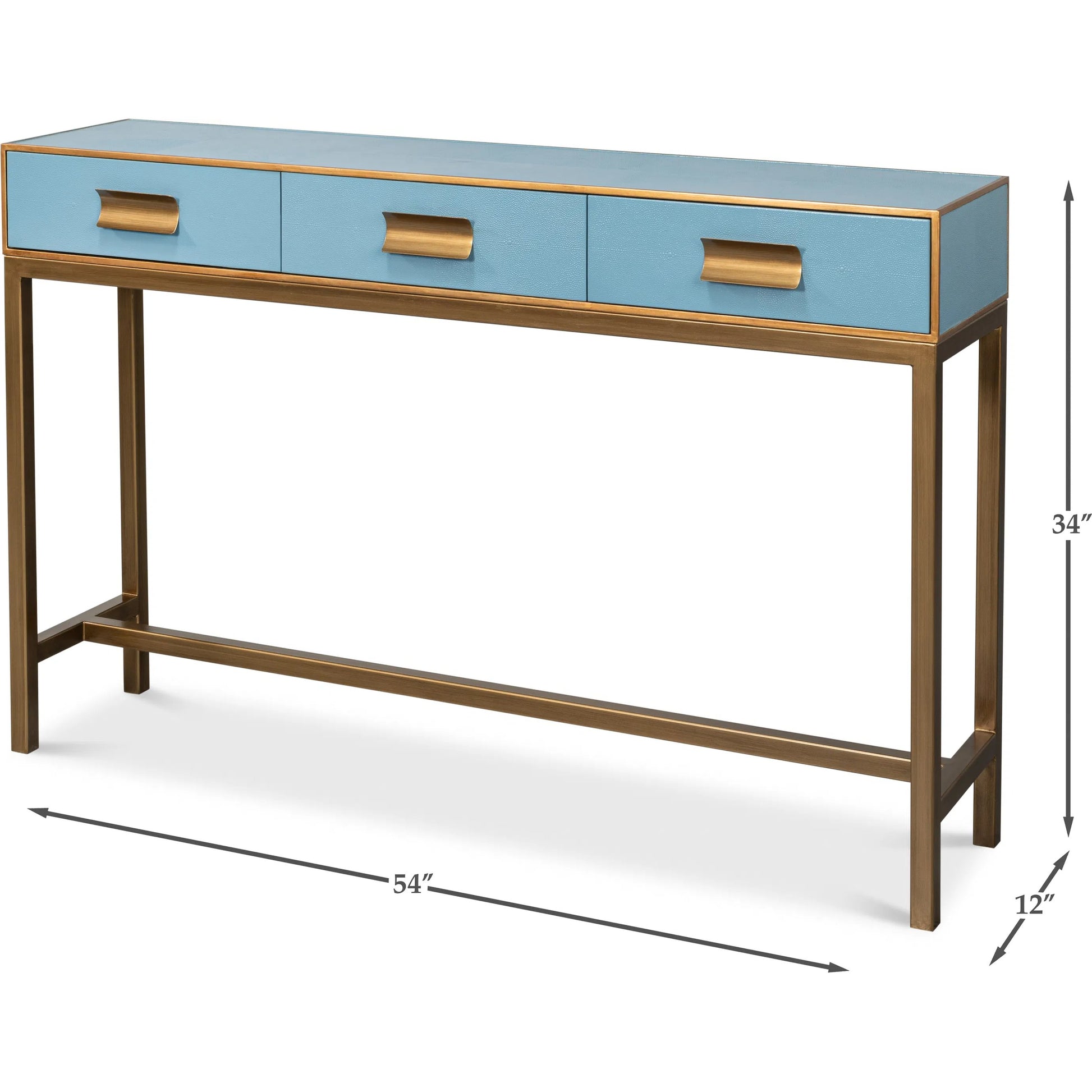 Gideon Shagreen Console by Sarreid Ltd.. Made from wood, leather in a unique style.