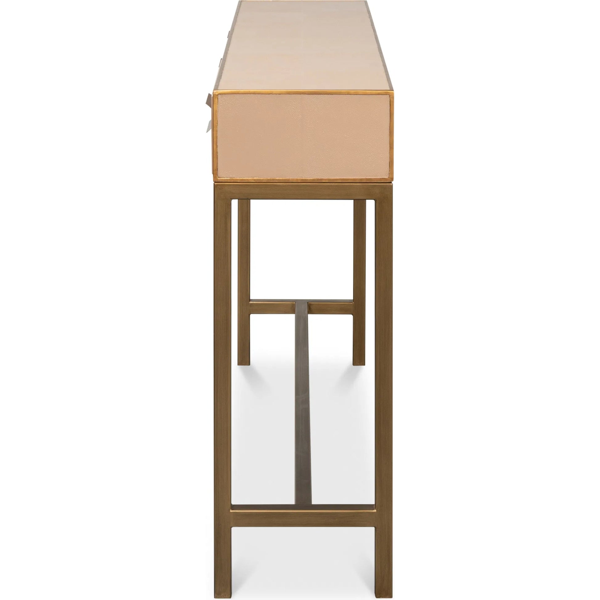 Gideon Shagreen Console by Sarreid Ltd.. Made from wood, leather in a unique style.