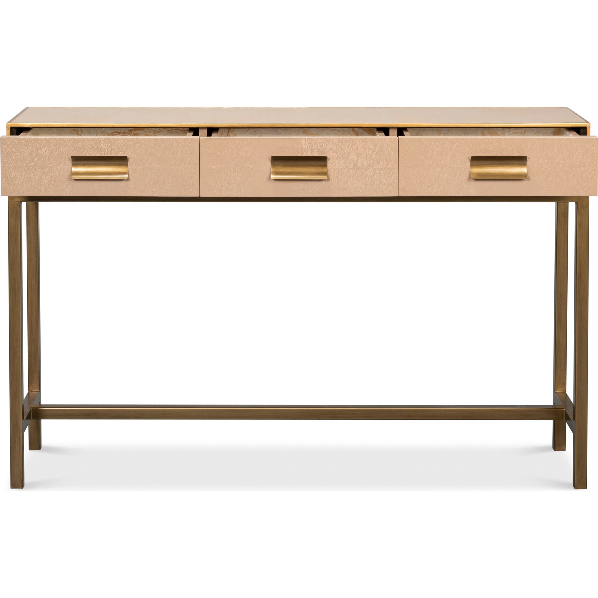 Gideon Shagreen Console by Sarreid Ltd.. Made from wood, leather in a unique style.