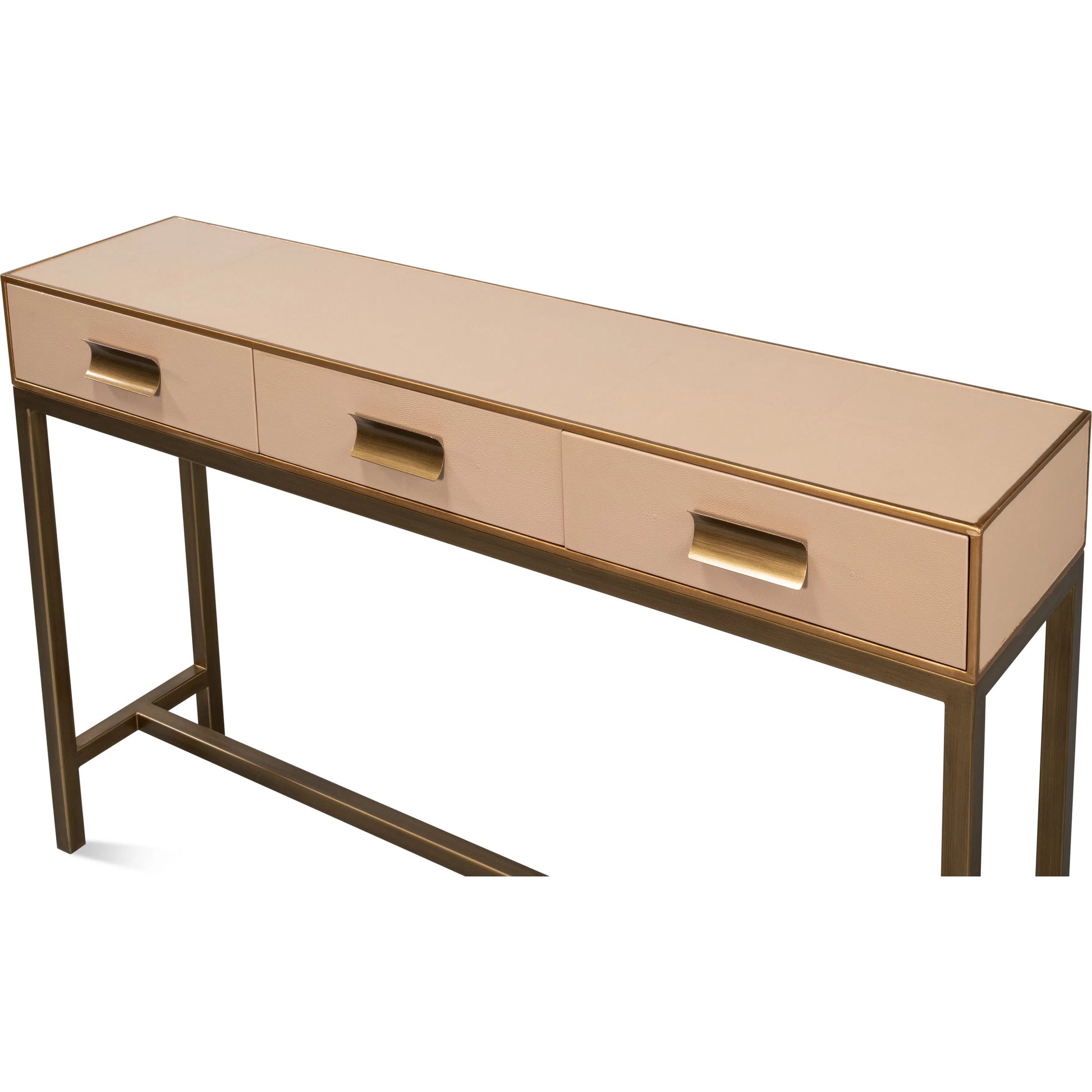 Gideon Shagreen Console by Sarreid Ltd.. Made from wood, leather in a unique style.