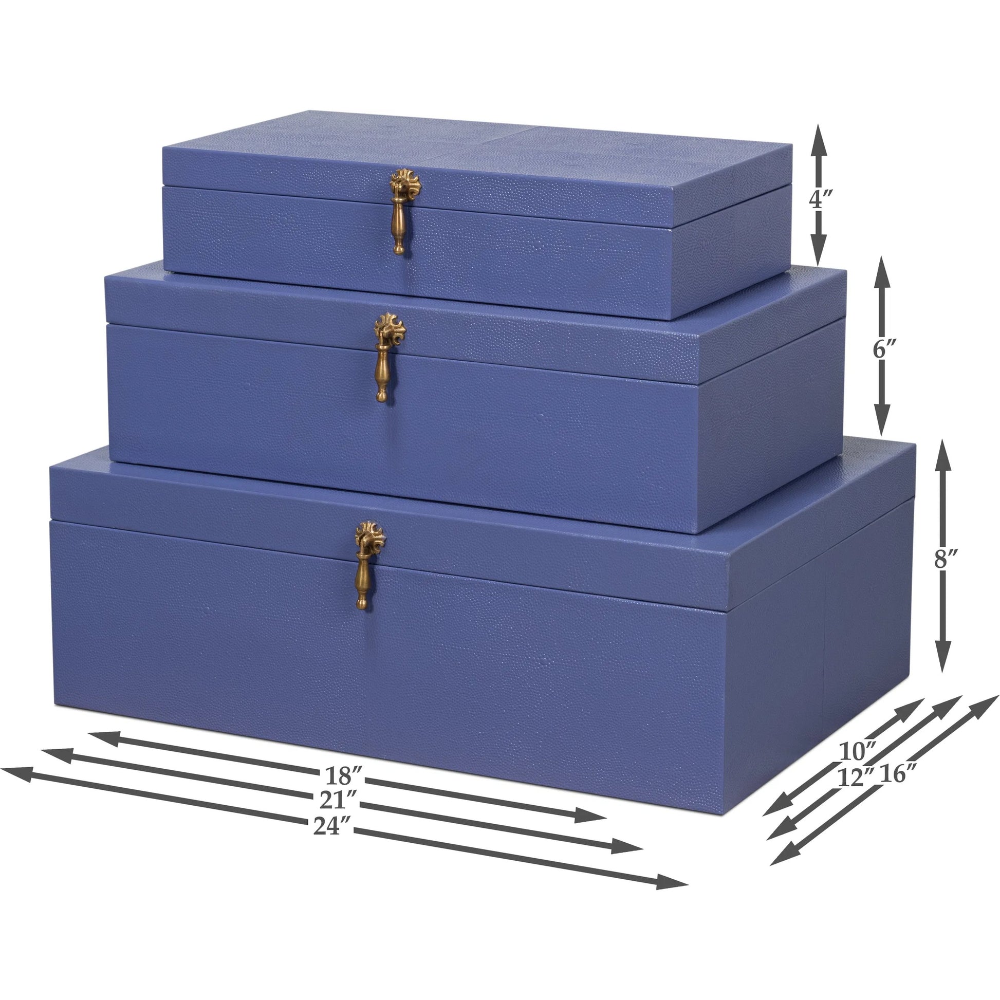 Cosmos Nesting Boxes by Sarreid Ltd.. Made from shagreen leather, wood, brass in a transitional style.