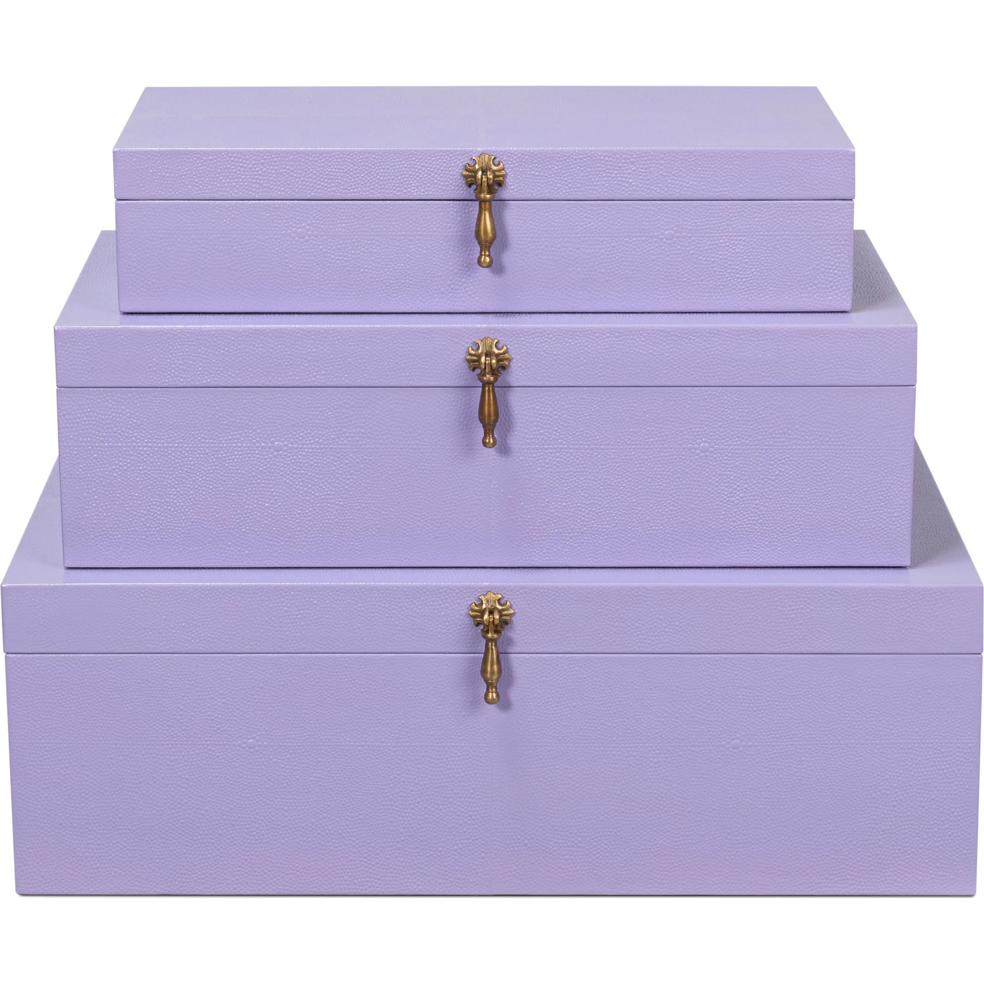Cosmos Nesting Boxes by Sarreid Ltd.. Made from shagreen leather, wood, brass in a transitional style.
