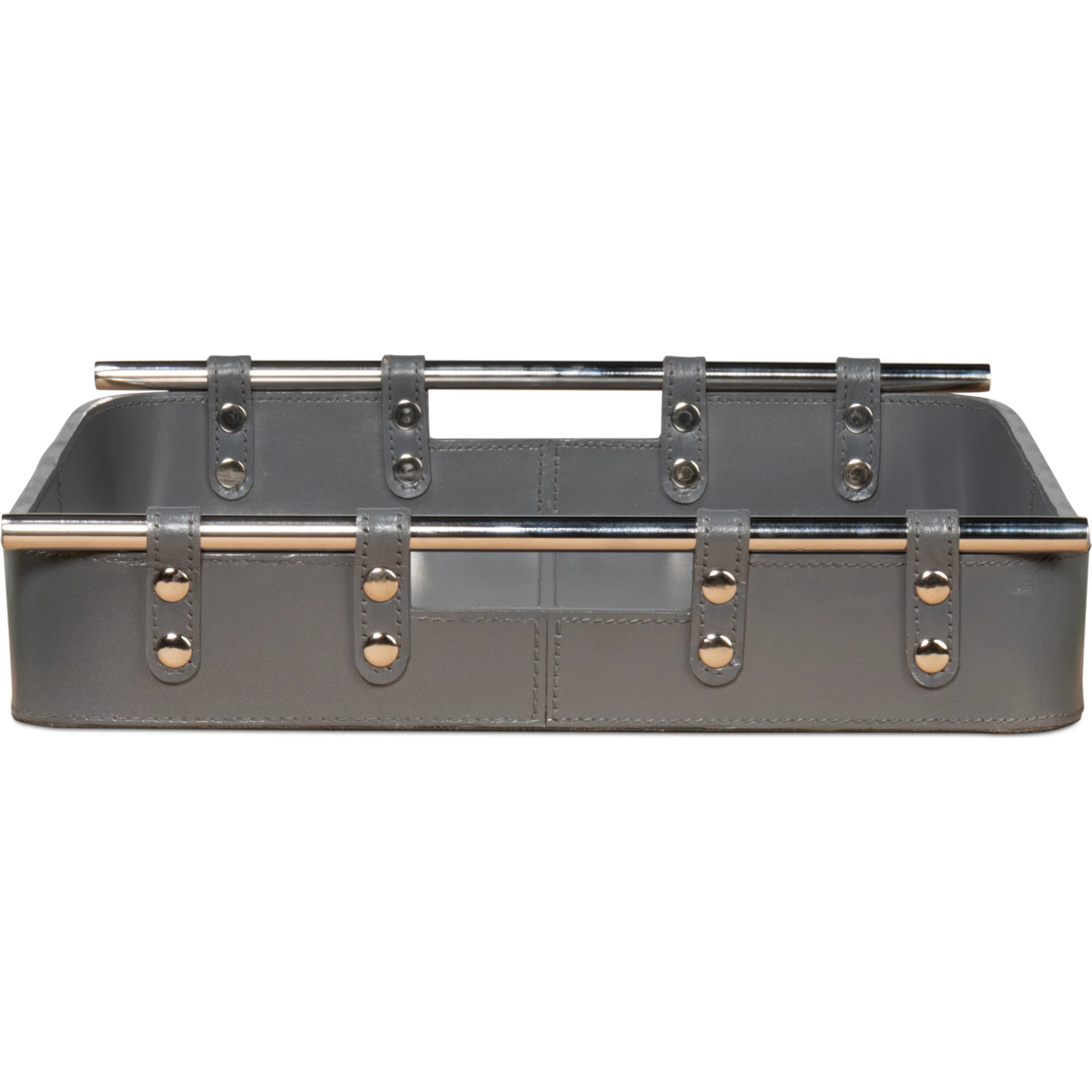 Safari Leather Tray by Sarreid Ltd.. Made from leather, wood, steel in a modern style.