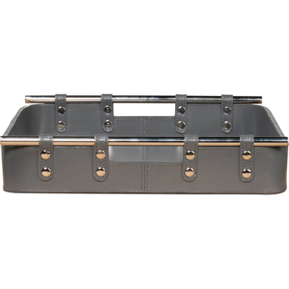 Safari Leather Tray by Sarreid Ltd.. Made from leather, wood, steel in a modern style.