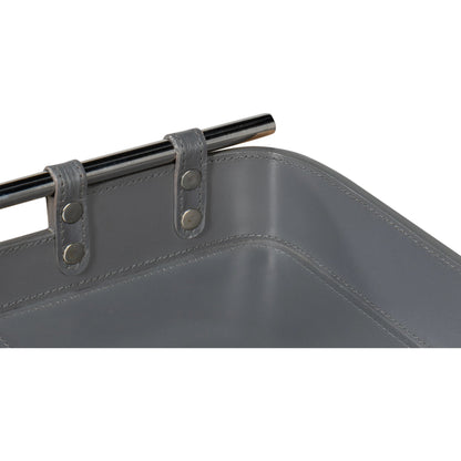 Safari Leather Tray by Sarreid Ltd.. Made from leather, wood, steel in a modern style.