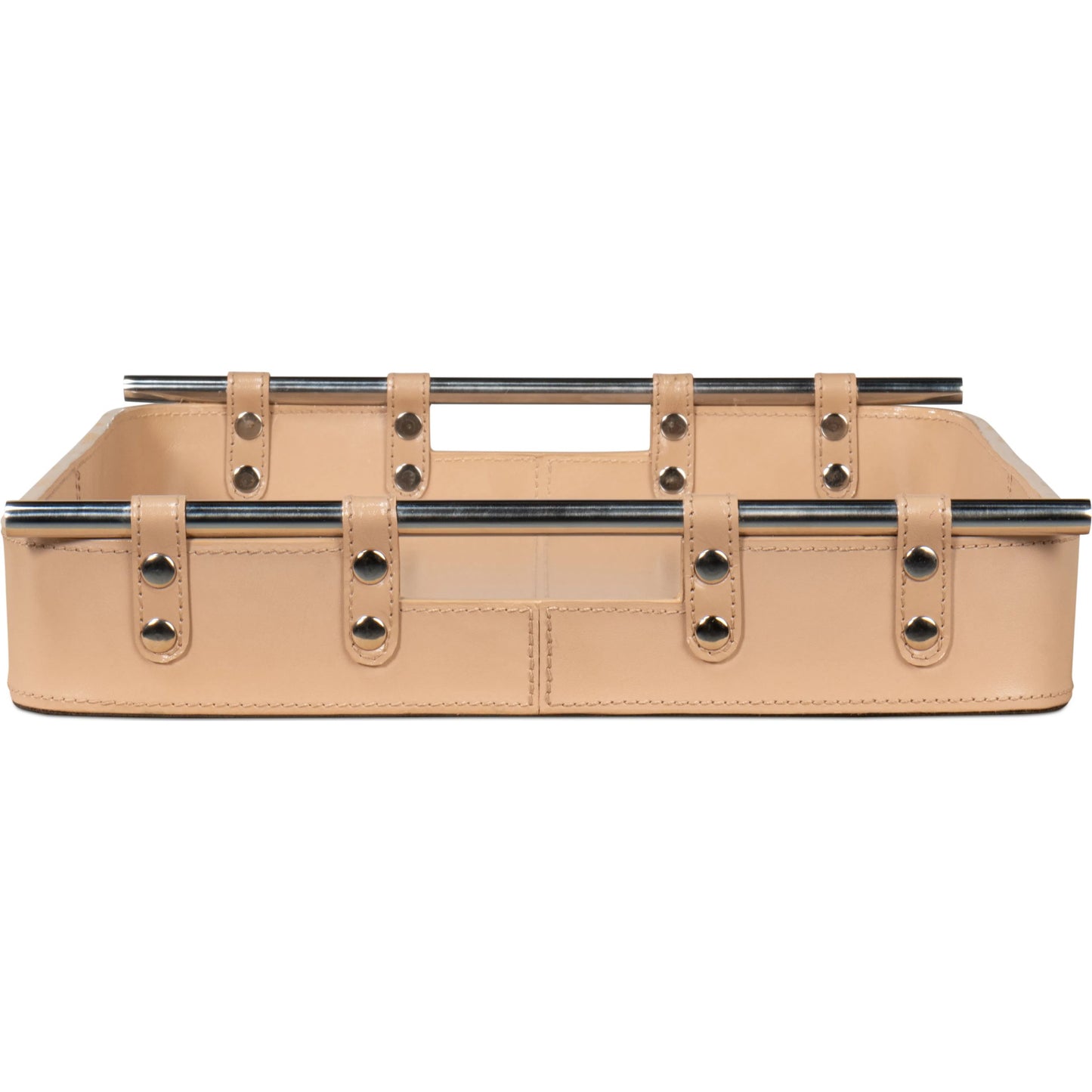 013 SI-2238575 | Additional Silo | Safari Leather Tray by Sarreid Ltd.. Made from leather, wood, steel in a modern style.