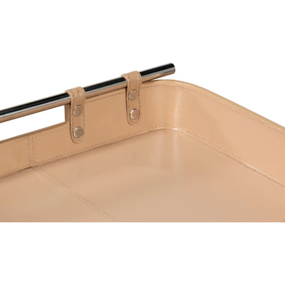 Safari Leather Tray by Sarreid Ltd.. Made from leather, wood, steel in a modern style.