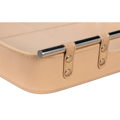 Safari Leather Tray by Sarreid Ltd.. Made from leather, wood, steel in a modern style.