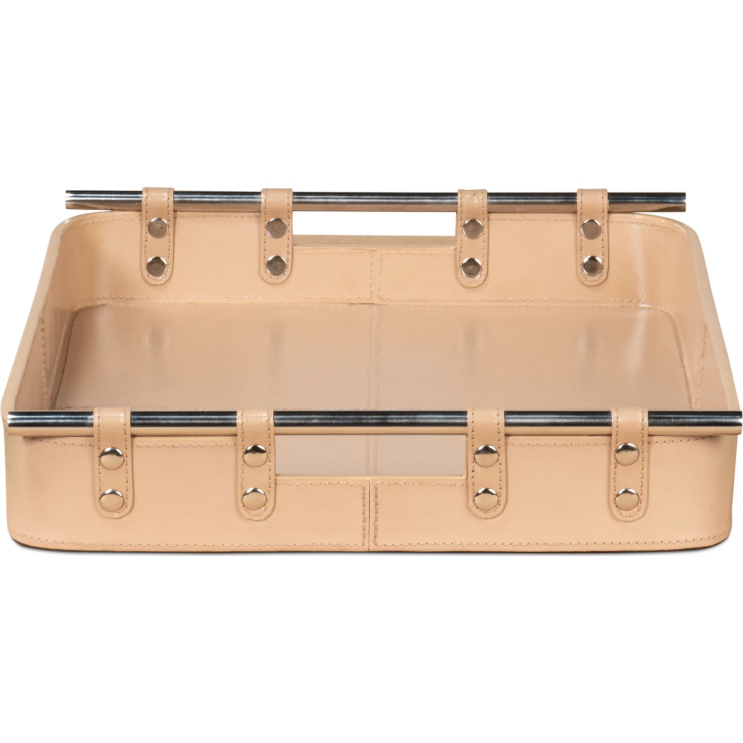 012 SI-2238575 | Additional Silo | Safari Leather Tray by Sarreid Ltd.. Made from leather, wood, steel in a modern style.
