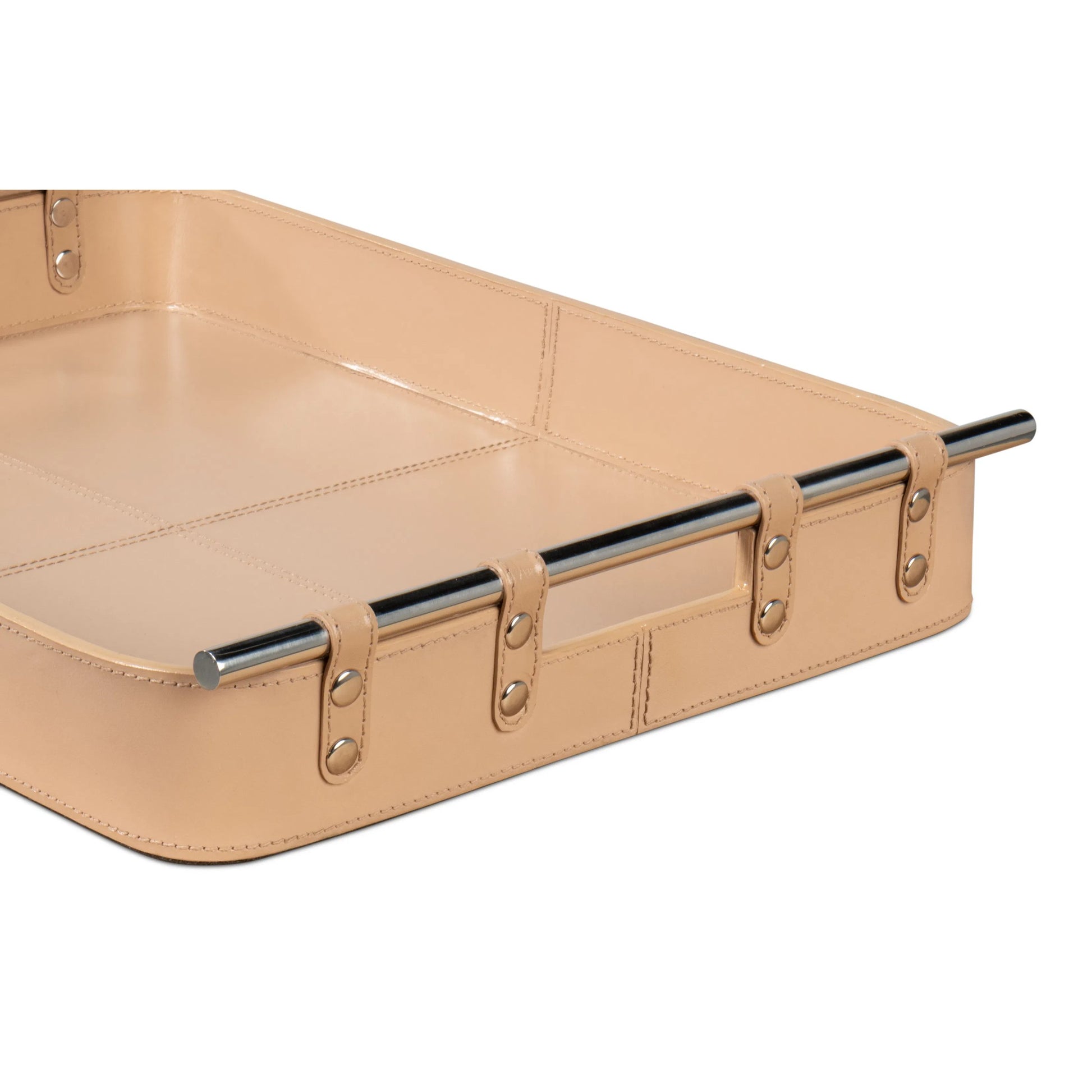 Safari Leather Tray by Sarreid Ltd.. Made from leather, wood, steel in a modern style.