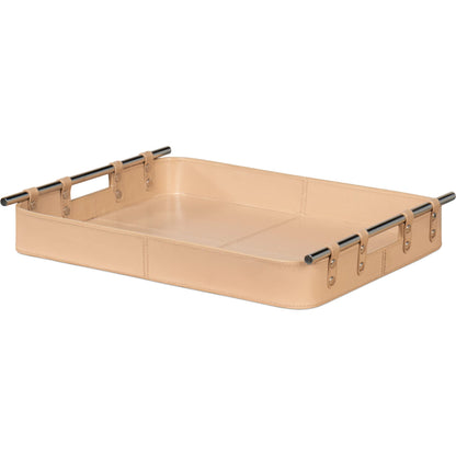 Safari Leather Tray by Sarreid Ltd.. Made from leather, wood, steel in a modern style.