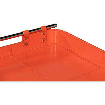 Safari Leather Tray by Sarreid Ltd.. Made from leather, wood, steel in a modern style.