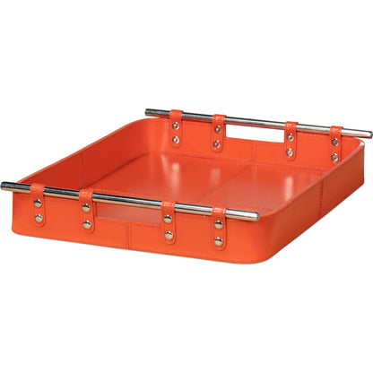 Safari Leather Tray by Sarreid Ltd.. Made from leather, wood, steel in a modern style.