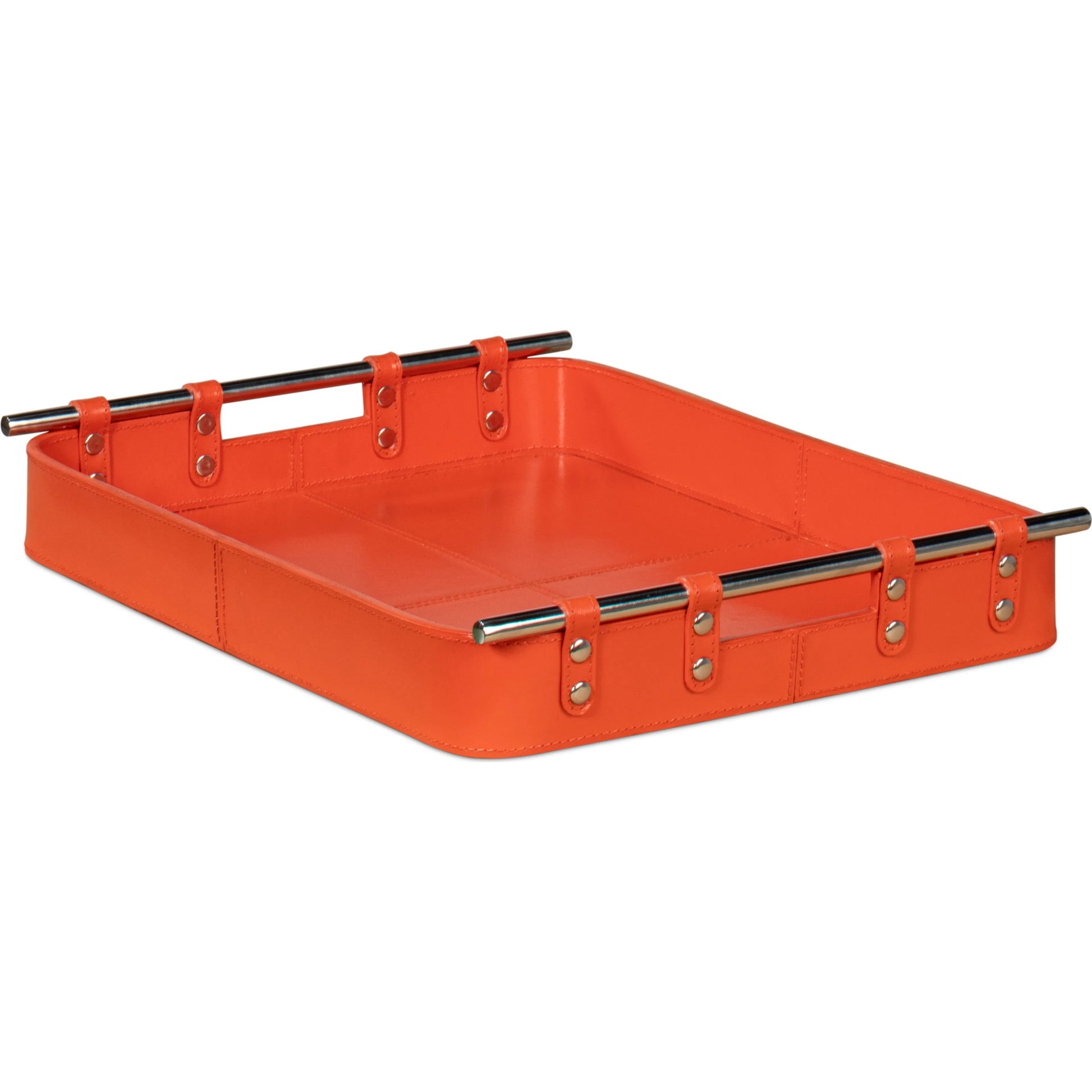 Safari Leather Tray by Sarreid Ltd.. Made from leather, wood, steel in a modern style.