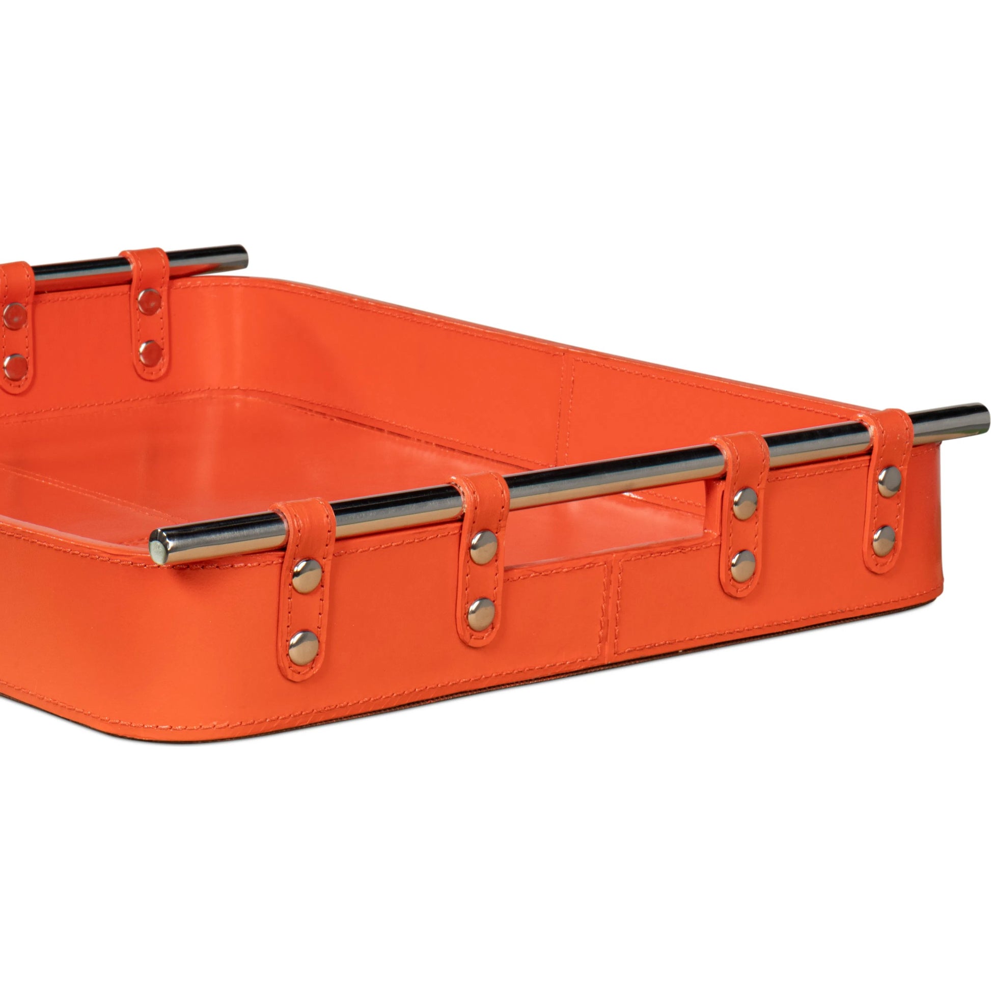 Safari Leather Tray by Sarreid Ltd.. Made from leather, wood, steel in a modern style.