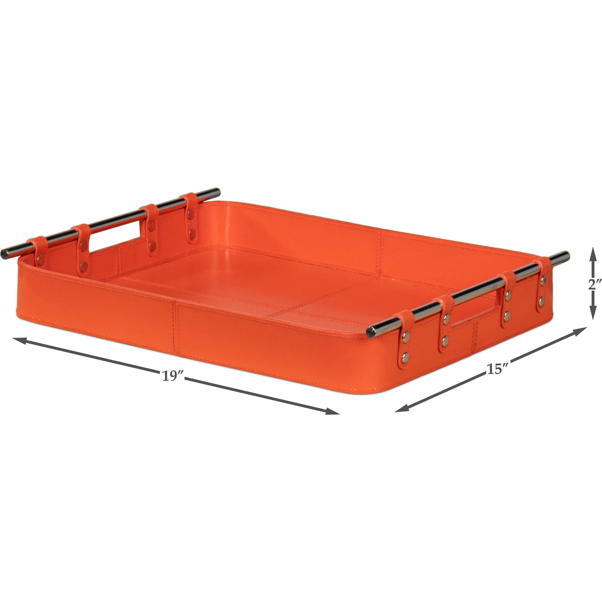 Safari Leather Tray by Sarreid Ltd.. Made from leather, wood, steel in a modern style.