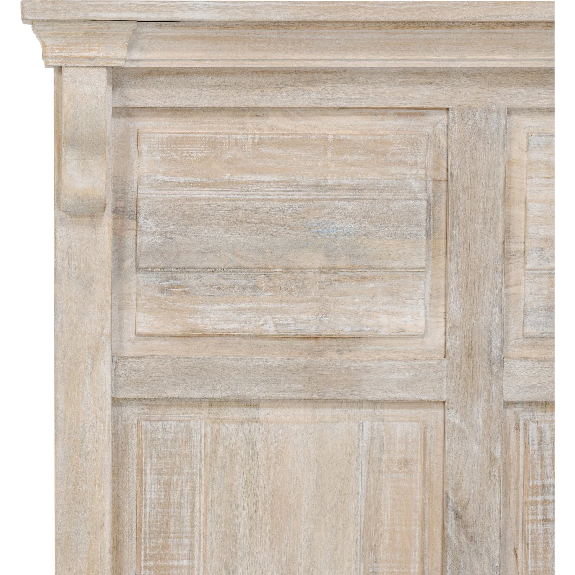 Adelaide Eastern Mango Wood Bed by Classic Home in white wash. Made from mango wood in a transitional style.