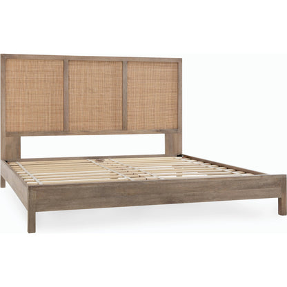 Jensen Mango Wood Bed by Classic Home in taupe. Made from mango wood, cane in a cottage & farmhouse style.