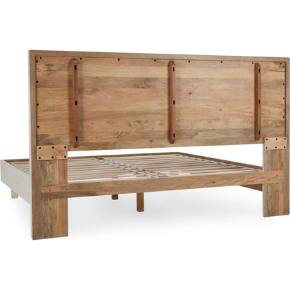 Reece Mango Wood Bed by Classic Home in white. Made from mango wood in a modern style.