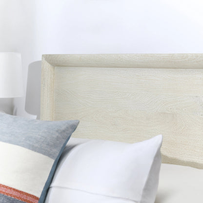 Reece Mango Wood Bed by Classic Home in white. Made from mango wood in a modern style.