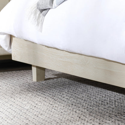 Reece Mango Wood Bed by Classic Home in white. Made from mango wood in a modern style.