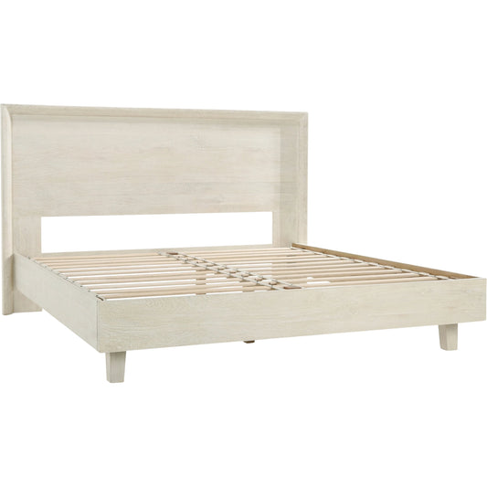 Reece Mango Wood Bed by Classic Home in white. Made from mango wood in a modern style.