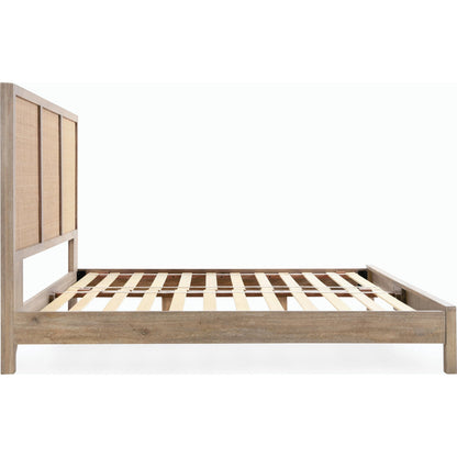 Jensen Mango Wood Bed by Classic Home in taupe. Made from mango wood, cane in a cottage & farmhouse style.