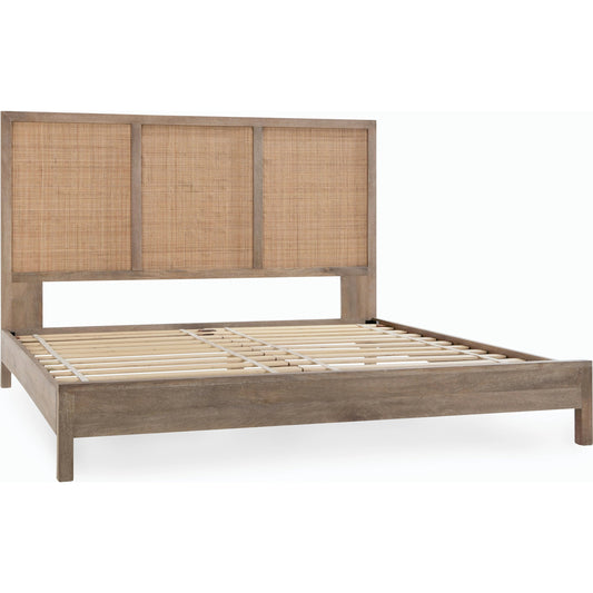 Jensen Mango Wood Bed by Classic Home in taupe. Made from mango wood, cane in a cottage & farmhouse style.