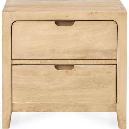 Laguna 2-Drawer Mango Wood Nightstand by Classic Home in natural. Made from mango wood in a unique style.