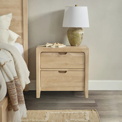 Laguna 2-Drawer Mango Wood Nightstand by Classic Home in natural. Made from mango wood in a unique style.