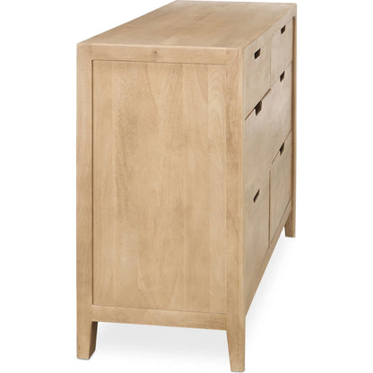 Laguna 6-Drawer Mango Wood Dresser by Classic Home in natural. Made from mango wood in a unique style.