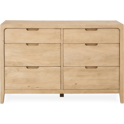 Laguna 6-Drawer Mango Wood Dresser by Classic Home in natural. Made from mango wood in a unique style.