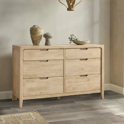 Laguna 6-Drawer Mango Wood Dresser by Classic Home in natural. Made from mango wood in a unique style.