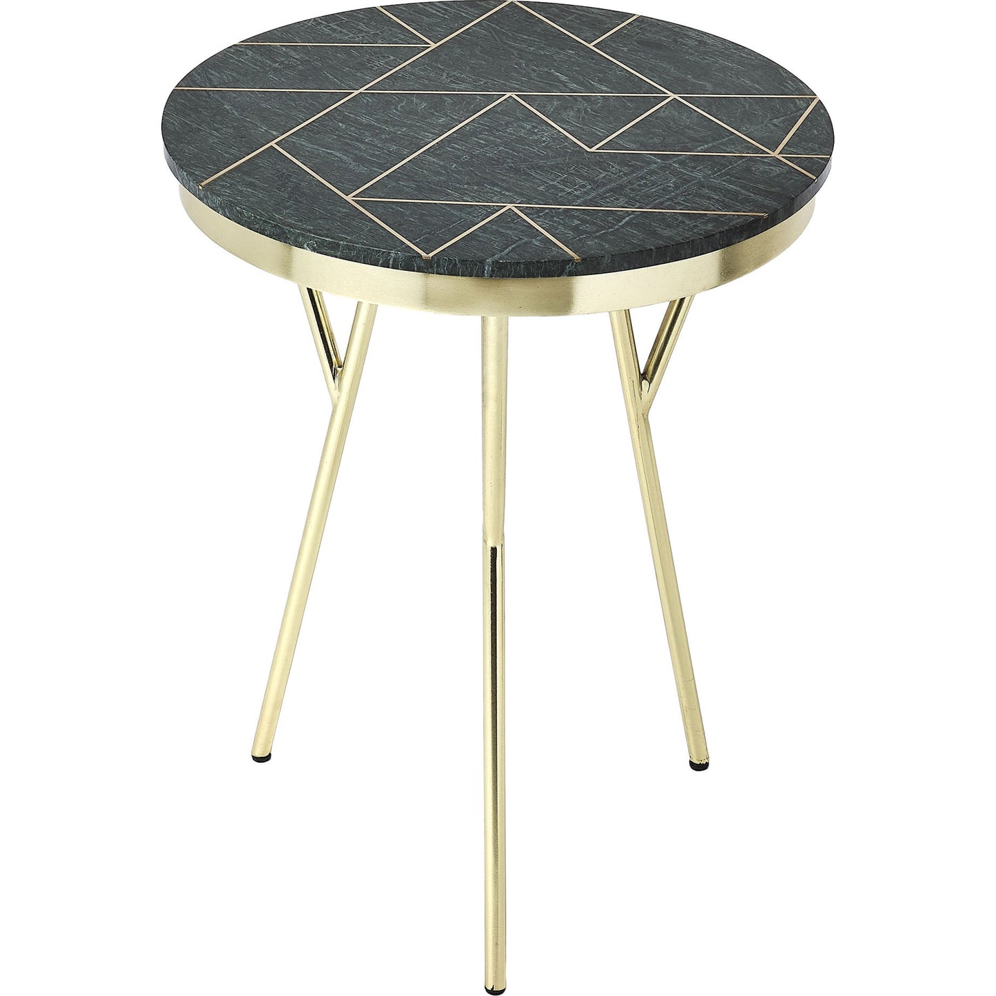 000 SR-770457 | Primary Silo | Haven Accent Table by Butler Specialty Company in green and metalworks. Made from iron, brass finish, mdf, marble, brass metal inlay design in a modern style.