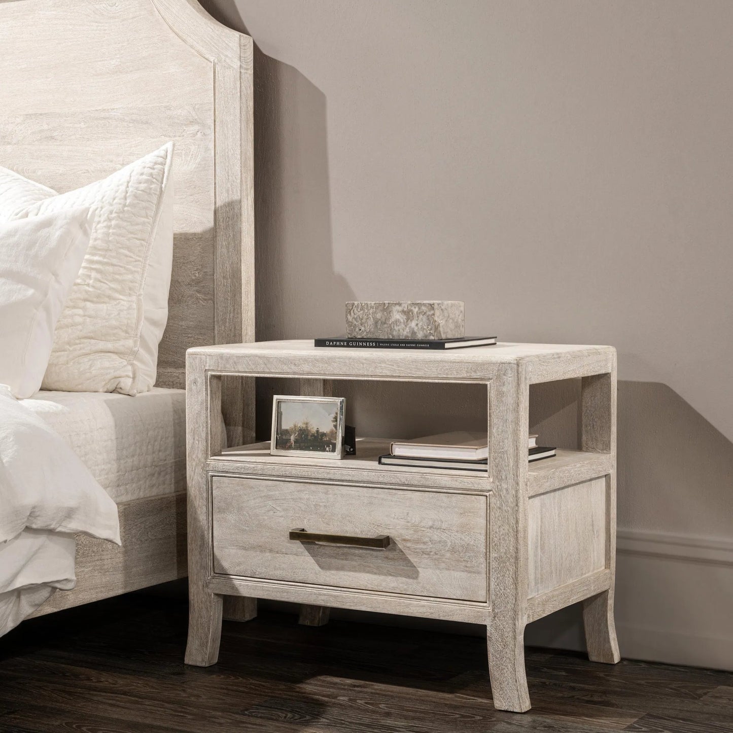 009 SI-2353756 | Lifestyle | Westmont Mango Wood Nightstand by Classic Home. Made from mango wood in a transitional style.
