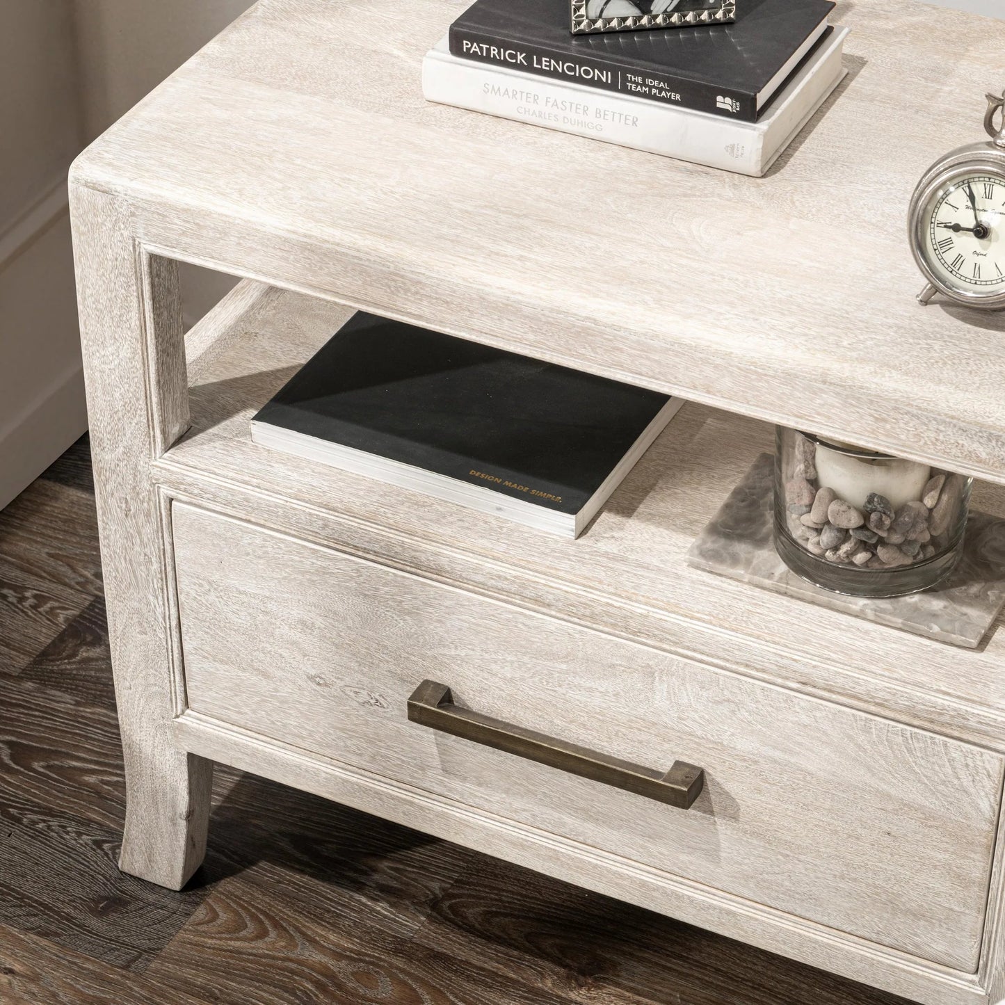 003 SI-2353756 | Closeup | Westmont Mango Wood Nightstand by Classic Home. Made from mango wood in a transitional style.