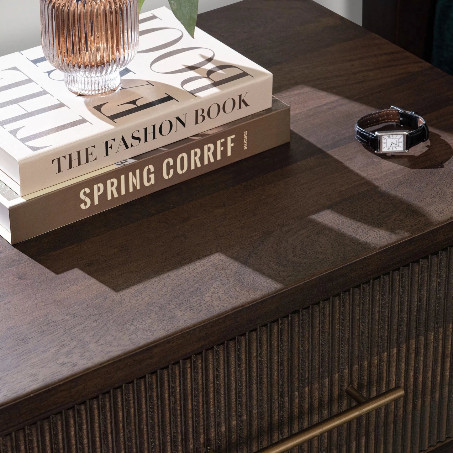 005 SI-2353758 | Closeup | Westlake 2-Drawer Mango Wood Nightstand by Classic Home. Made from mango wood in a traditional style.