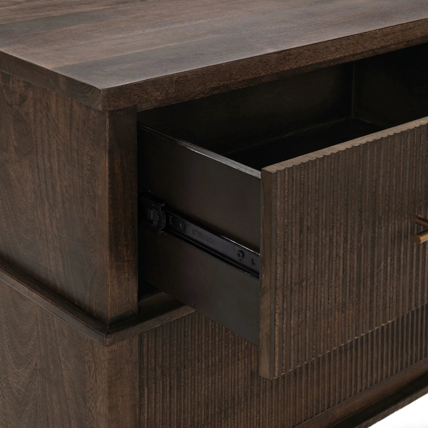 011 SI-2353758 | Closeup | Westlake 2-Drawer Mango Wood Nightstand by Classic Home. Made from mango wood in a traditional style.