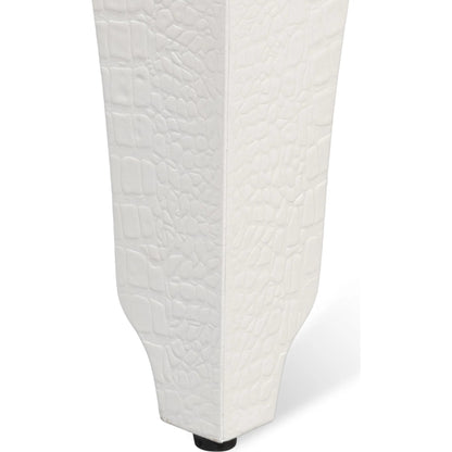 Croco Embossed Leather Stool by Sarreid Ltd.. Made from leather, wood in a unique style.