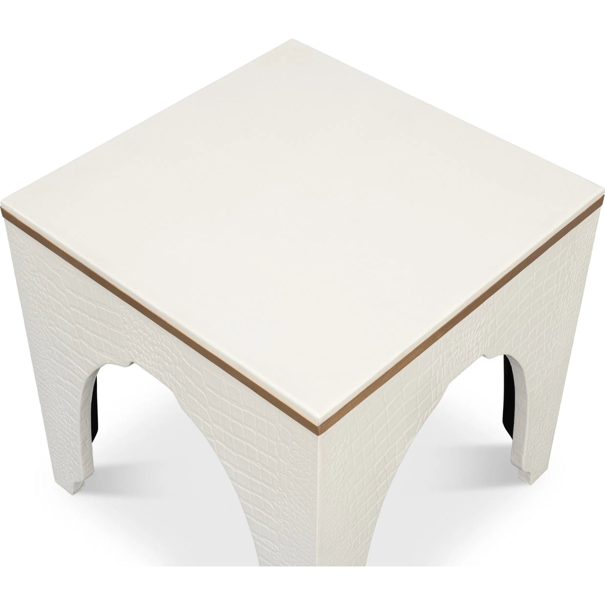 Croco Embossed Leather Stool by Sarreid Ltd.. Made from leather, wood in a unique style.